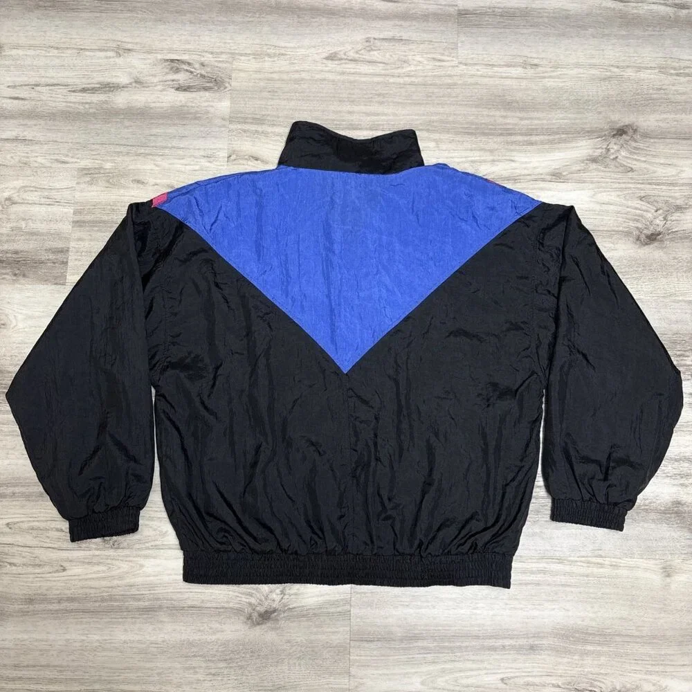 Vtg Bill Blass Windbreaker Jacket Mens L  Retro Colorblock Parachute Nylon 90s - Picture 8 of 8